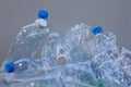 Clear and green recycle plastic bottle in paper garbage bin for recycling..waste management and plastic reuse toÃÂ environmental Royalty Free Stock Photo